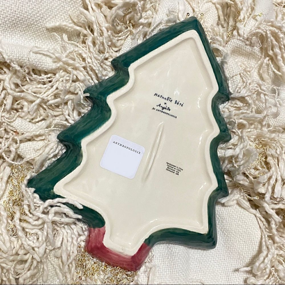 ANTHROPOLOGIE Nathalie Lete Christmas Tree Dessert Plate - Picture 6 of 7